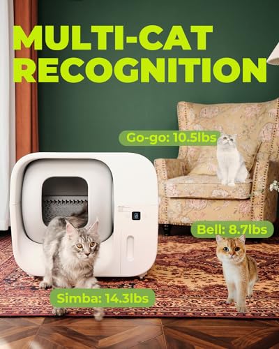 Furbulous TRUE Odor-Free Self Cleaning and Packing Litter Box, Automatic Cat Litter Box with Self-Pack and Refill System, APP Control, includes Trash Bags, Extra Large Space for 3.3-25 lbs Cats