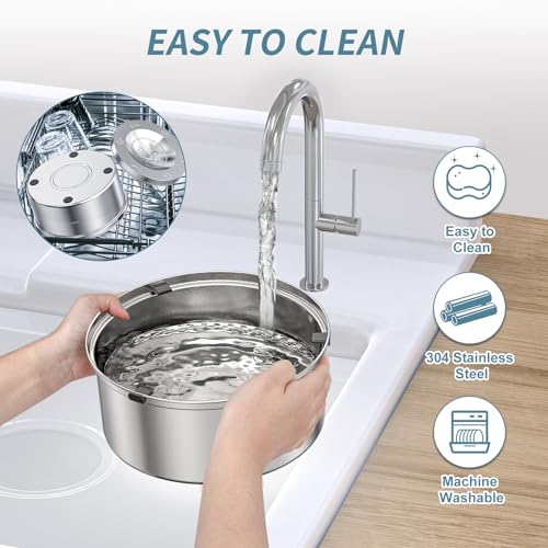 DiroPet Dog Water Bowl No Spill, Food-Grade Stainless Steel Dog Bowls, 3L/101oz Large Capacity Slow Water Feeder, No Spill Water Bowl for Dog, Vehicle Carried Travel Water Bowl for Medium Large Dogs
