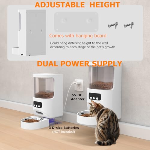 Automatic Cat Feeder with Camera,5G&2.4G WiFi Pet Feeder 1080P HD Cat Food Dispenser with Night Vision,Timed Smart App Dog Food Dispenser with 2-Way Audio for Cat & Dog,Detachable for Easy Clean