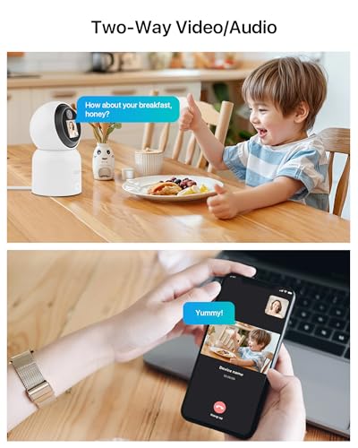ZOSI 4K Pan/Tilt Smart Security Camera Indoor, Plug in 2.4/5GHz WiFi Camera, 2 Way Video, Motion Tracking, 8MP Baby/Pet Dog Monitor with Phone app, C519M8 360° View Home Cam, Cloud & SD Card Storage