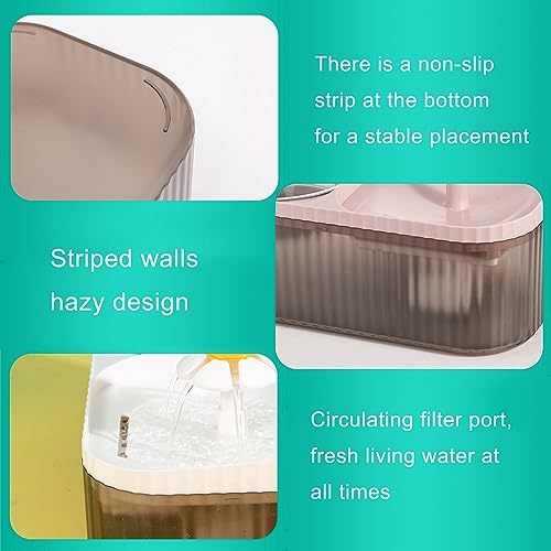 Cat Water Fountain and Food Bowl 2-in-1 Automatic Pet Water Dispenser with Flower Smart Pump USB Cat Waterer Fountain Cute Cat Food and Water Bowl Set for Cats Kitty(6pcs Replacement Filter piece)