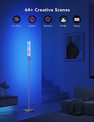Govee RGBIC Cylinder Floor Lamp, LED Corner Floor Lamp with Wi-Fi App Control, Smart Lamp with 64+ Scenes, DIY Mode, Music Sync, 1500 Lumens Modern Lamp for Bedroom, Living Room
