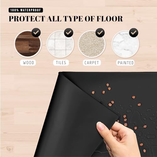 AVERYDAY 32x24'' Large Silicone Cat Dog Food Water Bowl Mat Fits Multi Pet Feeding Stations, 0.63" High Edge Dog Food Mats for Floors Waterproof, Rubber Pet Food Bowl Mat/Placemats for Dog Food Dish