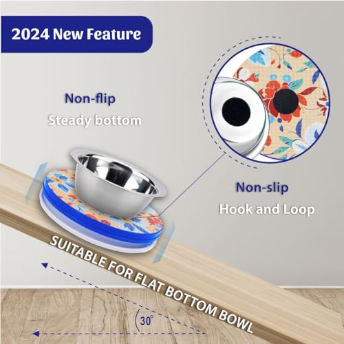 SoulThink Ant Proof Cat Dog Bowl Tray - SoulThink x Simone Miller 2024 Collaboration Pet Food Dish Indoor No Chemical No Water Needed Different from Traditional Ant Trap (Orchid Flower)