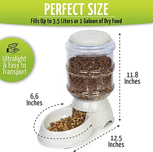 Zone Tech Self-Dispensing Pet Feeder - Premium Quality Durable Self-Dispensing Gravity 1 Gallon Pet Feeder Food Bowl- 2 Pack Automatic Pet Feeder, Cat Feeder, Dog Feeder