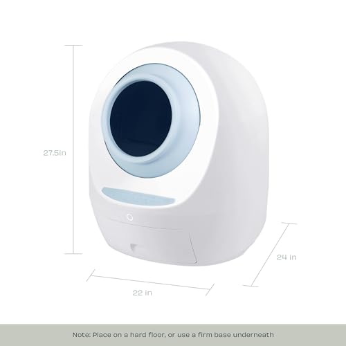 Casa Leo Loo Too Self-Cleaning Litter Box with Anti-Pinch Sensors, Odor Removal, Health Monitoring and Hands-Free App Control for Multiple Cats