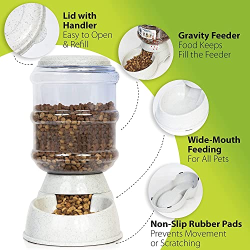 Zone Tech Self-Dispensing Pet Feeder - Premium Quality Durable Self-Dispensing Gravity 1 Gallon Pet Feeder Food Bowl- 2 Pack Automatic Pet Feeder, Cat Feeder, Dog Feeder