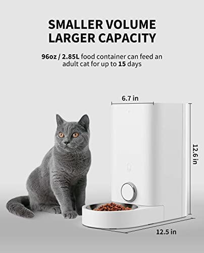 PETKIT Automatic Cat Feeder, 2.4GHz WiFi Automatic Pet Feeder for Cats and Dogs Smart Pet Dry Food Dispenser, Up to 10 Meals per Day, Low Food Reminder, App Control