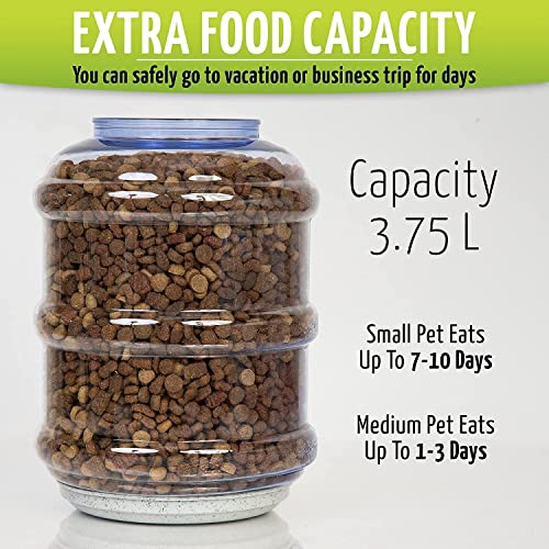 Zone Tech Self-Dispensing Pet Feeder - Premium Quality Durable Self-Dispensing Gravity 1 Gallon Pet Feeder Food Bowl- 2 Pack Automatic Pet Feeder, Cat Feeder, Dog Feeder