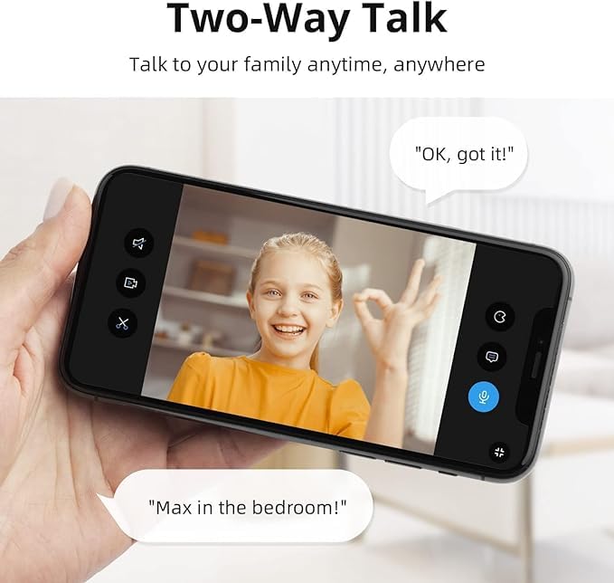 AOSU 4MP Security Camera Indoor - 2.5K Baby Monitor Pet Camera 360° for Home Security, WiFi Camera with 5/2.4 GHz Wi-Fi Router, One-Touch Call, Smart Motion Tracking (2 Pack)