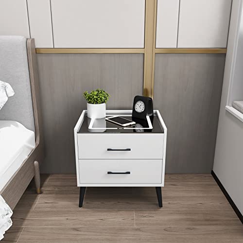 2 Smart LED Wireless Charging Bedside Tables with Speaker