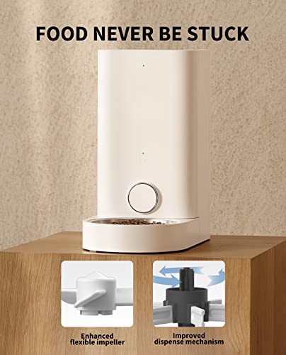 PETKIT Automatic Cat Feeder, 2.4GHz WiFi Automatic Pet Feeder for Cats and Dogs Smart Pet Dry Food Dispenser, Up to 10 Meals per Day, Low Food Reminder, App Control