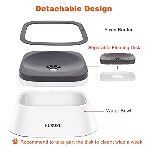 Dog Bowl Dog Water Bowl Pet Water Bowl Slow Water Feeder Dog Bowl No-Slip Pet Water Dispenser 35oz Feeder Bowl
