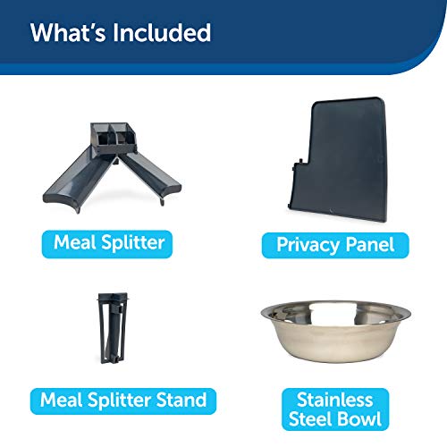 PetSafe 2-Pet Meal Splitter with Bowl - Designed for PetSafe Smart Feed and Healthy Pet Simply Feed Automatic Cat Feeder - No-Mess Food Dispensing - includes Privacy Panel