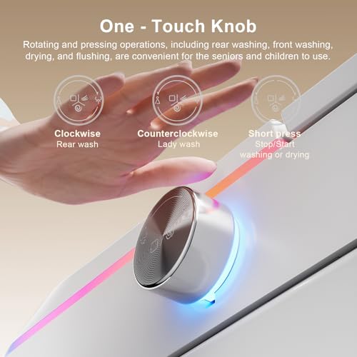 TEISVAY Smart Toilet with Bidet Built in, Auto Open & Close Smart Toilet with Foot Sensing, Smart Bidet Toilet with Heated Seat Smart Toilets for Bathroom with User Habit Setting