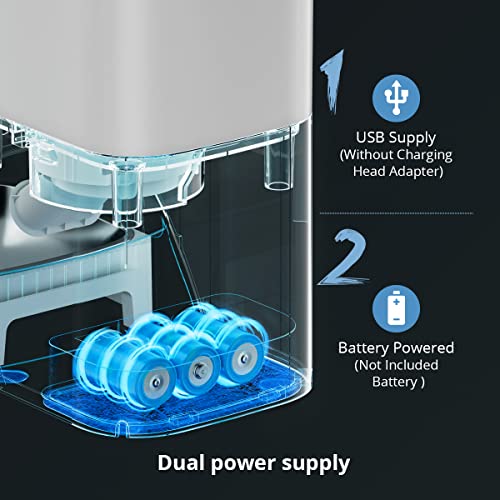 Automatic Cat Feeders,4L Pet Dry Food Dispenser with 2.4G WiFi App Enabled Automatic Pet Feeder for Cat & Dog,Timed Cat Feeder Program 1-10 Meals and 30s Meal Call,Control Pet Feeder for Dry Food