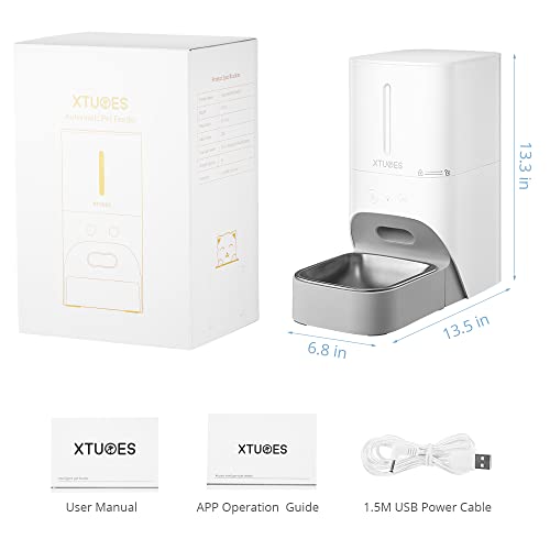 Automatic Cat Feeders,4L Pet Dry Food Dispenser with 2.4G WiFi App Enabled Automatic Pet Feeder for Cat & Dog,Timed Cat Feeder Program 1-10 Meals and 30s Meal Call,Control Pet Feeder for Dry Food