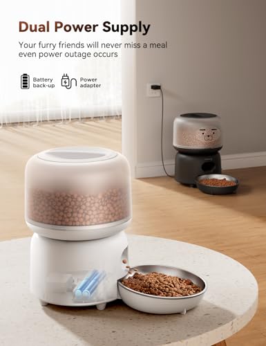 Automatic Pet Feeder, FEELNEEDY 3L WiFi Food Dispenser for Cats and Dogs with 304 Stainless Steel Feeding Bowl, Up to 36 Portions 10 Meals Per Day, App Control/2.4G WiFi Spport