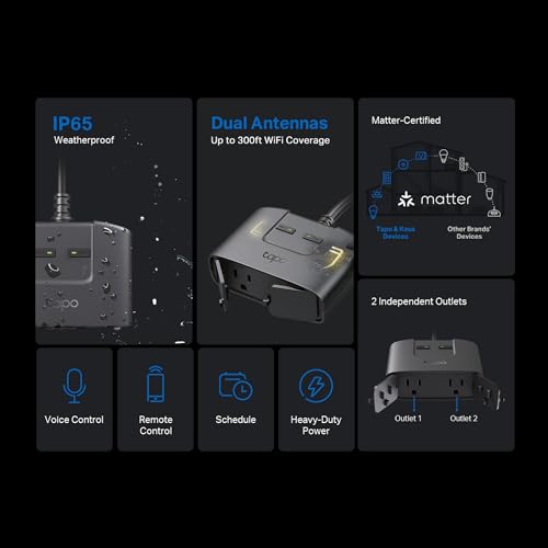 TP-Link Tapo Matter Outdoor Smart Plug - IP65