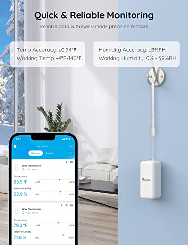 Govee Smart WiFi Hygrometer Thermometer Sensor 3-Pack