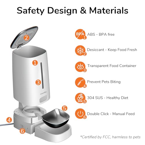 FUKUMARU Automatic Cat Feeder, 4L Dog Feeders with Double Bowls, Support DIY Meals and Timed Control WiFi Cat Food Dispenser, Suit for Most Cat and Dog Food