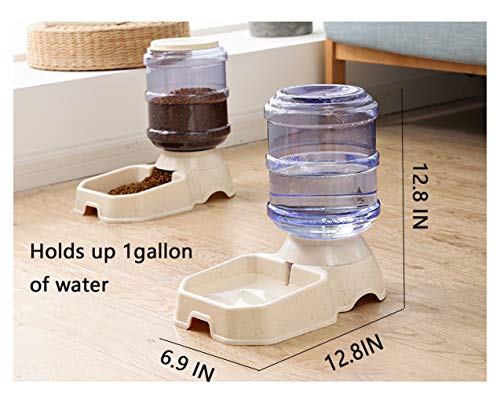 Pet Feeder and Water Food Dispenser Automatic for Dogs Cats, 100% BPA-Free, Gravity Refill, Easily Clean, Self Feeding for Small Large Pets Puppy Kitten Rabbit Bunny (H-Water)