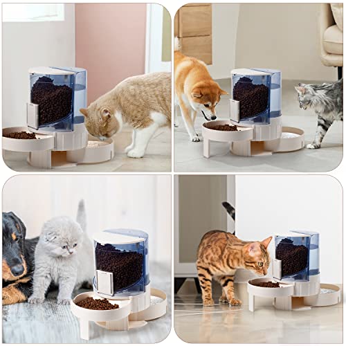 Automatic Cat Dog Feeder and Cat Water Dispenser in Set - Rotating Storage Gravity Pet Water Dispenser for Small Medium Pets Dog Puppy Kitten
