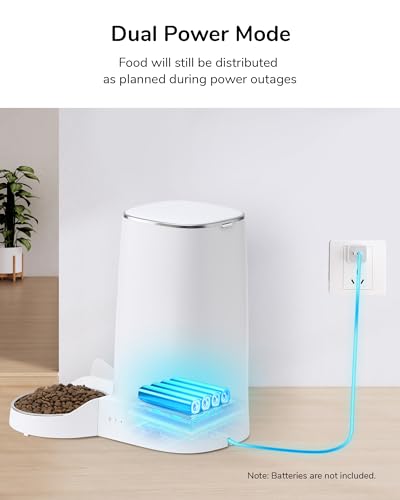 FUKUMARU Automatic Cat Feeder, 4L Dog Feeders with Double Bowls, Support DIY Meals and Timed Control WiFi Cat Food Dispenser, Suit for Most Cat and Dog Food