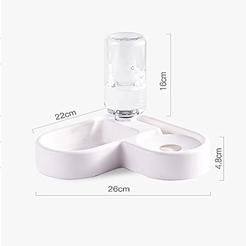 Double Dog Cat Bowls - Pets Water and Food Bowl Set with Automatic Water Bottle, Raised Pet Feeder Bowl for Cats and Small Dogs
