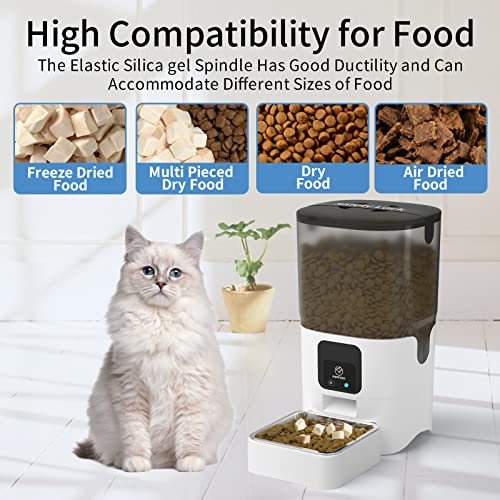 PAPIFEED 5G WiFi Automatic Cat Feeders: Smart Automatic Cat Food Dispenser with Slow Feeding Mode, Detachable for Easy Cleaning, Pet Feeder with Alexa, 1-30 Meals Per Day for Multiple Pets (6L/25 Cup)