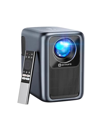 Projector with WiFi and Bluetooth 4K, 【Netflix Official/YouTube/Prime Video】, EXTRAVIS 800ANSI Home Theater Native 1080P, Auto Focus & Keystone, Dolby Audio, Portable Smart Movie Outdoor Projector