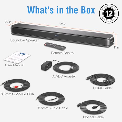 MAGNEMA Dolby Sound Bar with Built-in Subwoofers
