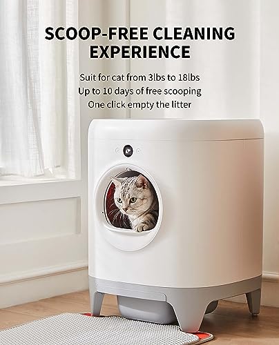 PETKIT New Updated PuraX Self-Cleaning Cat Litter Box, Scooping Free Automatic Cat Litter Box for Multiple Cats with Litter Mat, xSecure/Odor Removal/APP Control