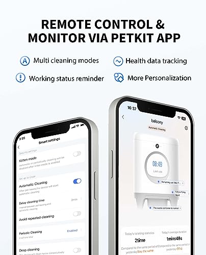 PETKIT New Updated PuraX Self-Cleaning Cat Litter Box, Scooping Free Automatic Cat Litter Box for Multiple Cats with Litter Mat, xSecure/Odor Removal/APP Control
