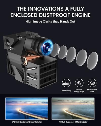 Projector with WiFi and Bluetooth 4K, 【Netflix Official/YouTube/Prime Video】, EXTRAVIS 800ANSI Home Theater Native 1080P, Auto Focus & Keystone, Dolby Audio, Portable Smart Movie Outdoor Projector