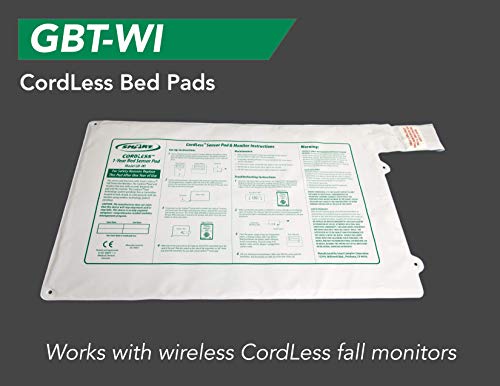Smart Caregiver Wireless Bed Alarm System - Large Cordless Weight Sensing Bed Alarm Pad (20” x 30”) with Remote Alert Monitor, Free Individual Cleaning Wipes and Liberty 7 Day Pill Box