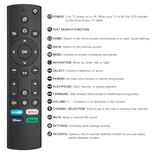 Replacement Remote for All Insignia/Toshiba/Pioneer Smart TVs