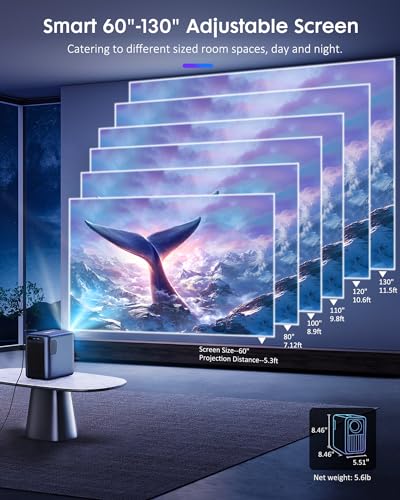 Projector with WiFi and Bluetooth 4K, 【Netflix Official/YouTube/Prime Video】, EXTRAVIS 800ANSI Home Theater Native 1080P, Auto Focus & Keystone, Dolby Audio, Portable Smart Movie Outdoor Projector