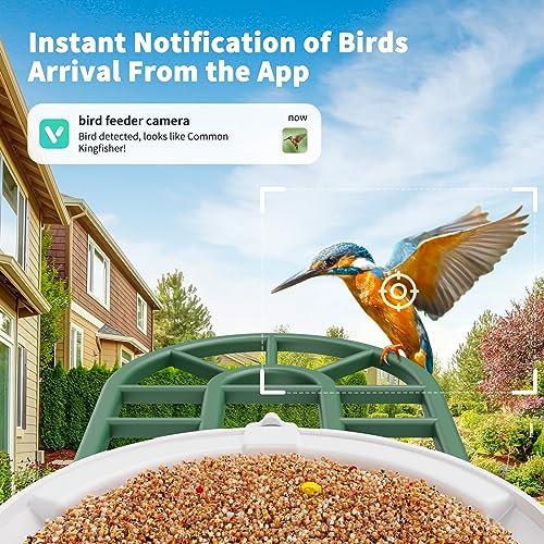 HARYMOR Bird Feeder with Camera with AI Identify Bird Species Solar Panel, Smart Bird House with Cam, Live View, Instant Arrival Alerts, Capture Bird Video, Bird Lover Watching Birds