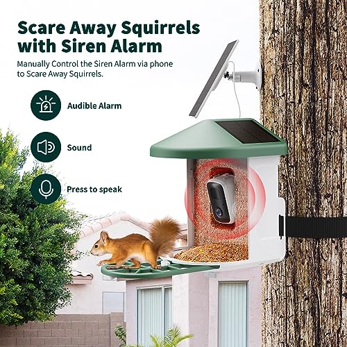 HARYMOR Bird Feeder with Camera with AI Identify Bird Species Solar Panel, Smart Bird House with Cam, Live View, Instant Arrival Alerts, Capture Bird Video, Bird Lover Watching Birds
