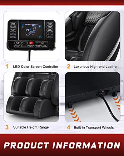 BILITOK Zero Gravity Massage Chair with Heating & Bluetooth