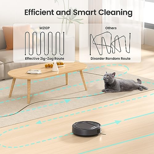 Lefant Robot Vacuums, 2200Pa Suction, 120 Min Runtime, WiFi/App/Alexa Control, Anti-Collision/Drop Sensor, Self-Charging Robotic Vacuum Cleaner, Slim, Quiet, Ideal for Pet Hair, Hard Floor (M210 Pro)