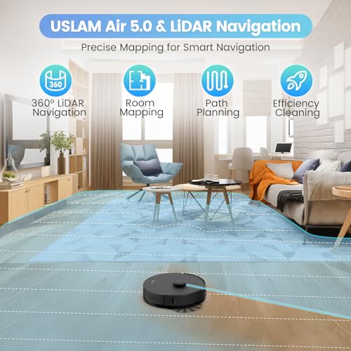 AIRROBO Robot Vacuum and Mop Combo, Self-Emptying, 60-Day Capacity, Home Mapping, Schedule, Wi-Fi/App/Remote, 180mins Runtime, T20+ Robotic Vacuum Cleaner for Pet, Hard Floors, Carpet