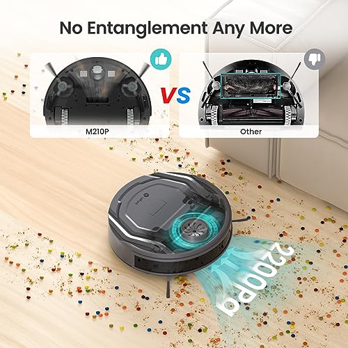 Lefant Robot Vacuums, 2200Pa Suction, 120 Min Runtime, WiFi/App/Alexa Control, Anti-Collision/Drop Sensor, Self-Charging Robotic Vacuum Cleaner, Slim, Quiet, Ideal for Pet Hair, Hard Floor (M210 Pro)