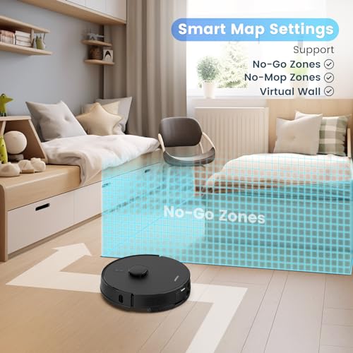 AIRROBO Robot Vacuum and Mop Combo, Self-Emptying, 60-Day Capacity, Home Mapping, Schedule, Wi-Fi/App/Remote, 180mins Runtime, T20+ Robotic Vacuum Cleaner for Pet, Hard Floors, Carpet