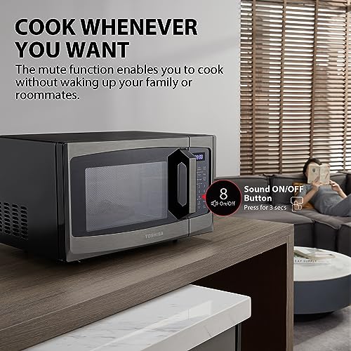 Toshiba Smart Countertop Microwave with Alexa Control, 0.9 Cu Ft Black