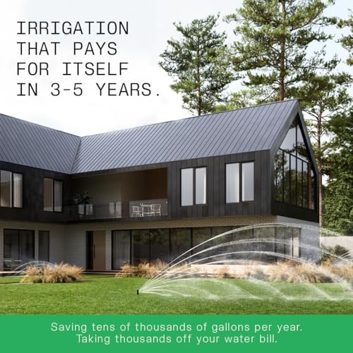 Smart Lawn Sprinkler System - Sprinklers That Save Water | Automated Schedule + AI Weather Intelligence – Mobile App, DIY Friendly, 50% Water Savings (Sprinkler Head Add On, Irrigreen Standard)