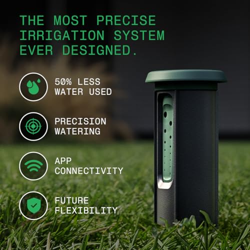 Smart Lawn Sprinkler System - Sprinklers That Save Water | Automated Schedule + AI Weather Intelligence – Mobile App, DIY Friendly, 50% Water Savings (Sprinkler Head Add On, Irrigreen Standard)