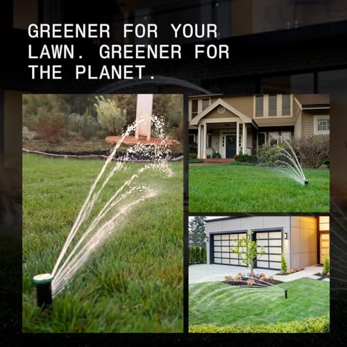 Smart Lawn Sprinkler System - Sprinklers That Save Water | Automated Schedule + AI Weather Intelligence – Mobile App, DIY Friendly, 50% Water Savings (Sprinkler Head Add On, Irrigreen Standard)