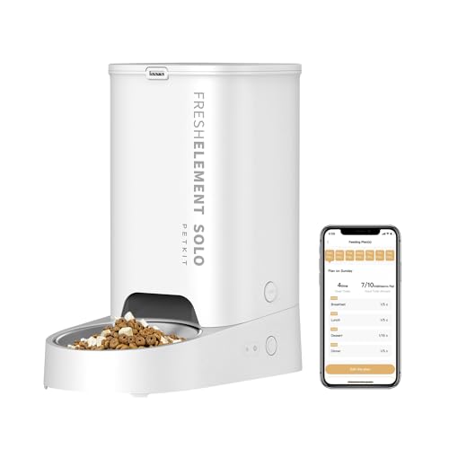 PETKIT Automatic Pet Feeder, 3L WiFi Cat Dog Feeder, Schedule Feeding Pet Food Dispenser for Cats and Dogs with 304 Stainless Steel Feeding Bowl, Up to 10 Meals per Day, USB Cable/App Control